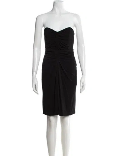 Pre-owned Michael Kors Strapless Knee-length Dress In Black