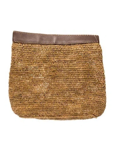 Pre-owned Michael Kors Straw Clutch In Brown