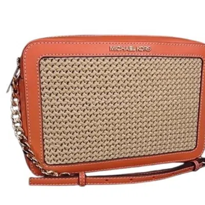 Pre-owned Michael Kors Straw Leather Handbag Shoulder Bag () In Multi