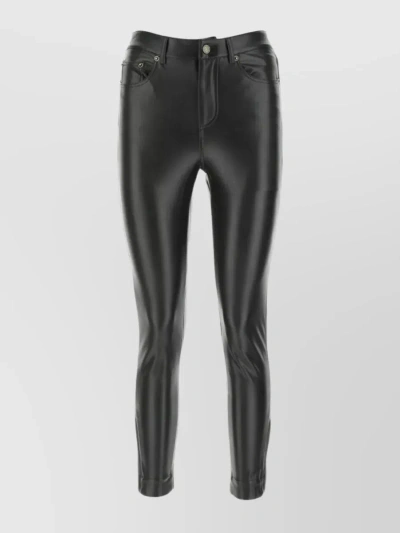 Michael Kors Streamlined Faux Leather Trousers In Black