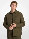 Michael Kors Stretch Cotton Padded Shirt Jacket In Green