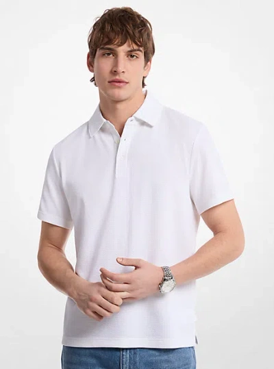 Michael Kors Stretch Cotton Polo Shirt In White