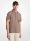 Michael Kors Stretch Cotton Polo Shirt In Brown