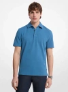 Michael Kors Stretch Cotton Polo Shirt In Blue