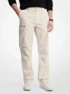 Michael Kors Stretch Cotton Poplin Cargo Pants In Gray