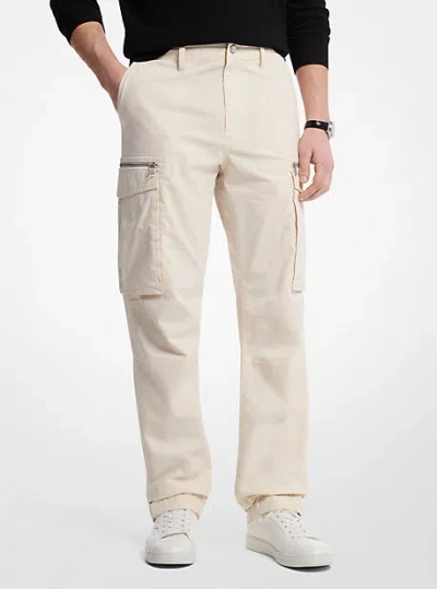 Michael Kors Stretch Cotton Poplin Cargo Pants In Brown
