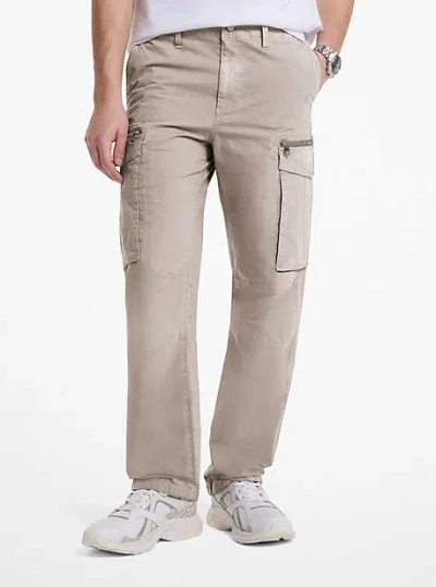 Michael Kors Stretch Cotton Poplin Cargo Pants In Blue