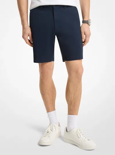 Michael Kors Stretch Cotton Shorts In Blue