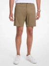 Michael Kors Stretch Cotton Shorts In Green