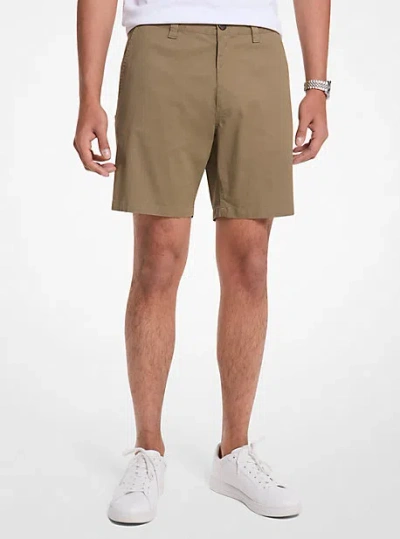 Michael Kors Stretch Cotton Shorts In Green