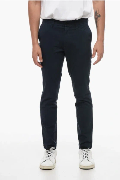 Michael Kors Parker Slim-fit Stretch-twill Pants In Blue
