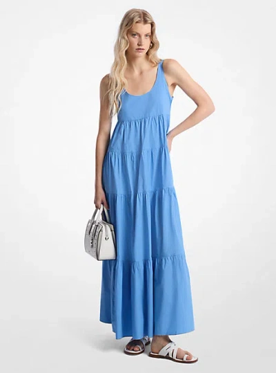 Michael Kors Stretch Cotton Tiered Dress