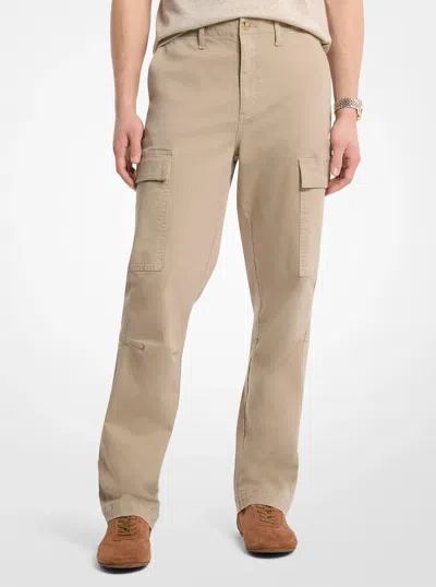 Michael Kors Stretch Cotton Twill Cargo Pants In Neutral