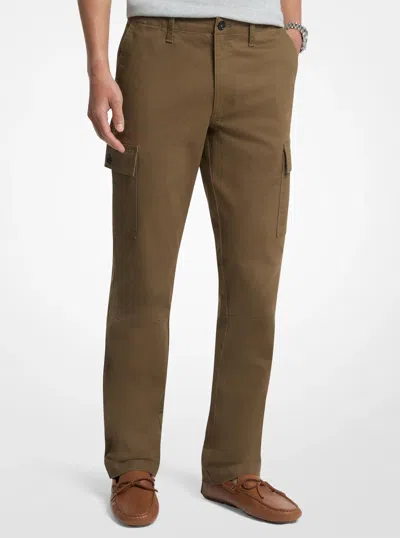 Michael Kors Stretch Cotton Twill Cargo Pants In Brown