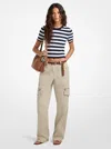 Michael Kors Stretch Cotton Utility Cargo Pants In Neutral