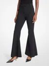 Michael Kors Stretch Crepe Flared Pant In Black