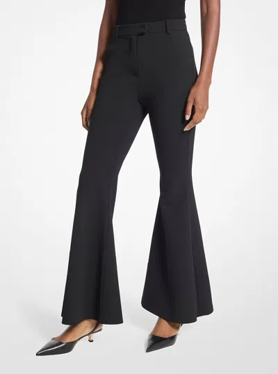Michael Kors Stretch Crepe Flared Pant In Black