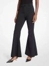 Michael Kors Collection Crepe High-waist Wool-blend Flare Pant In Black