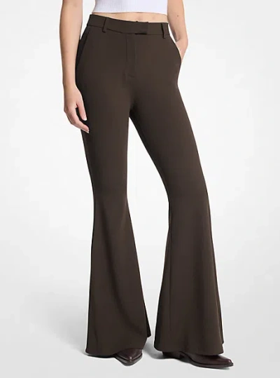 Michael Kors Stretch Crepe Flared Pant In Black