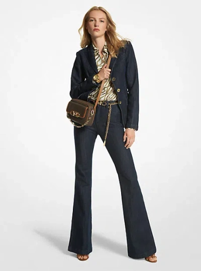 Michael Kors Denim Tailored Blazer In Blue