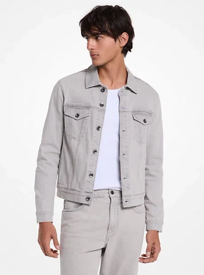 Michael Kors Stretch Denim Trucker Jacket In Grey