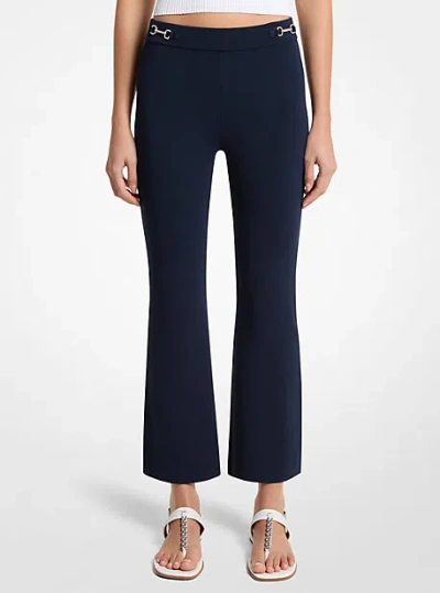 Michael Kors Stretch Knit Cropped Leggings In Blue