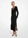 Michael Kors Stretch Matte Jersey Midi Dress In Black