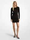 Michael Kors Stretch Matte Jersey Ruched Dress In Black
