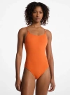 Michael Kors Stretch Nylon Swimsuit In Orange