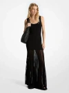 Michael Kors Sleeveless Sheer Maxi Dress In Black In Black
