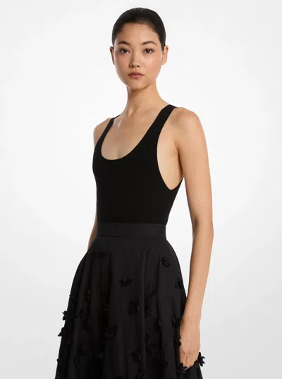 Michael Kors Stretch Viscose Bodysuit In Black
