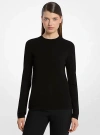 Michael Kors Stretch Viscose Long-sleeve Shirt In Black