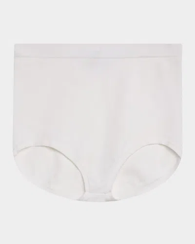 Michael Kors Stretch Viscose Seamless Knit Briefs In Optic Whit