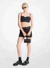 Michael Kors Stretch Wool Blend Bustier Top In Grey