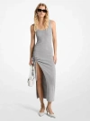 Michael Kors Stretch Wool Blend Ruched Tank Dress In Grey