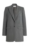 Michael Kors Stretch-wool Boyfriend Blazer In Grey