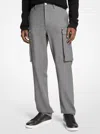 Michael Kors Wool Zip Pocket Cargo Pants In Gray
