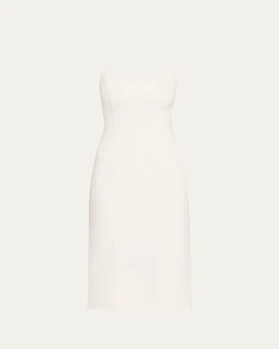 Michael Kors Stretch Wool Crepe Slip Midi Sheath Dress In Animal Print