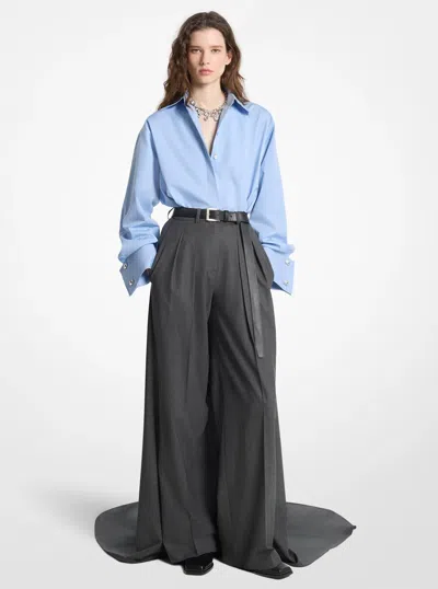 Michael Kors Stretch Wool Opera Trousers In Grey In Gray