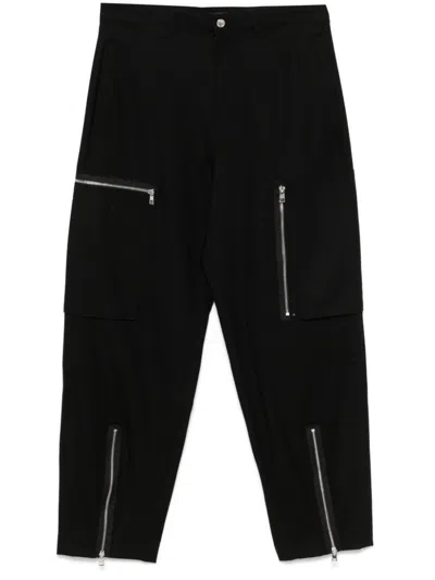 Michael Kors Stretch Zip-up Cargo Pants In Black