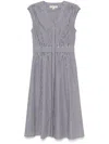 Michael Kors Stripe Dress In White/black