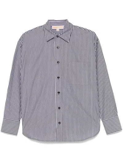 Michael Kors Stripe Shirt In White/black