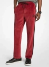 Michael Kors Stripe Velour Joggers In Pink