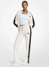 Michael Kors Stripe Velour Track Pants In Neutral