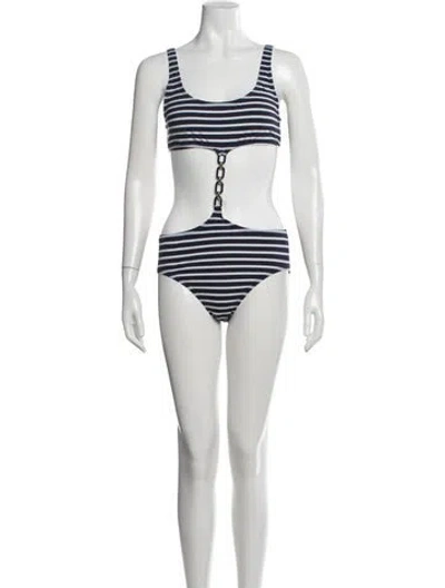 Pre-owned Michael Kors Striped Bikini In Multi
