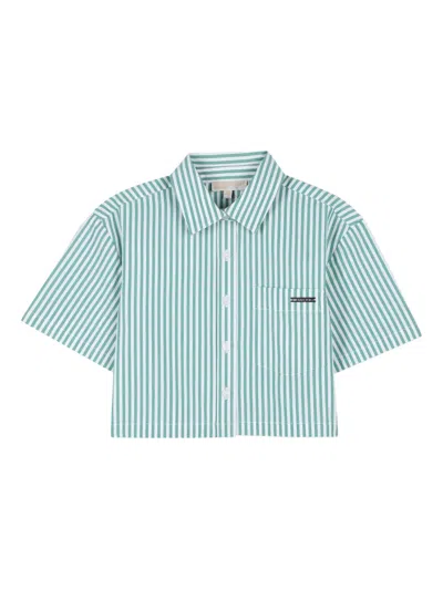 Michael Kors Kids' Striped Collared Top In Multi