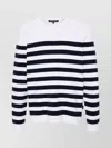 Michael Kors Striped Cotton Crew Neck Sweater In Multi