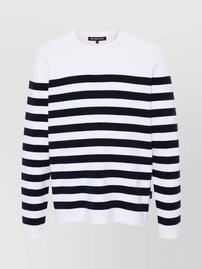 MICHAEL KORS STRIPED COTTON CREW NECK SWEATER