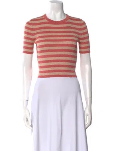 Pre-owned Michael Kors Striped Crew Neck Sweater In Pink