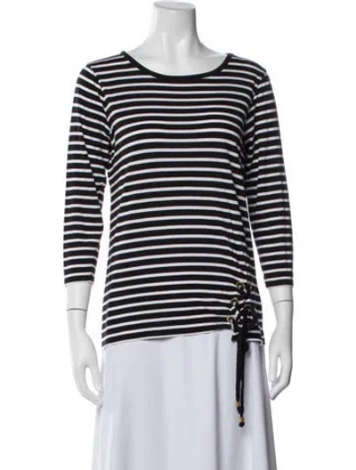 Pre-owned Michael Kors Striped Crew Neck Top In Blue
